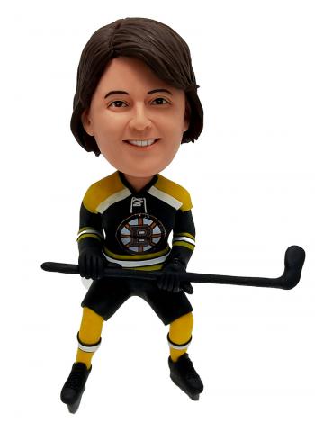 Custom bobblehead hockey player Boston Bruins female