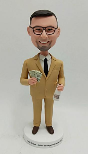 Custom bobblehead-Money in hands