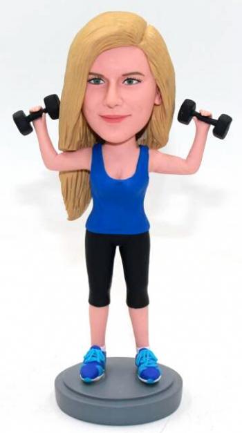 Custom bobblehead bodybuilding with barbell