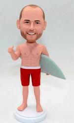 Custom surfer bobblehead doll