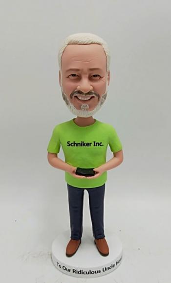 Custom bobblehead-Boss holding cellphone