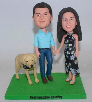 Anniversary bobbleheads with dog