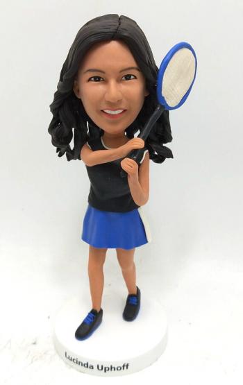 Custom playing tennis Bobblehead Doll