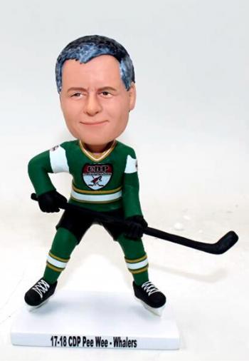 Custom bobblehead doll-playing hockey