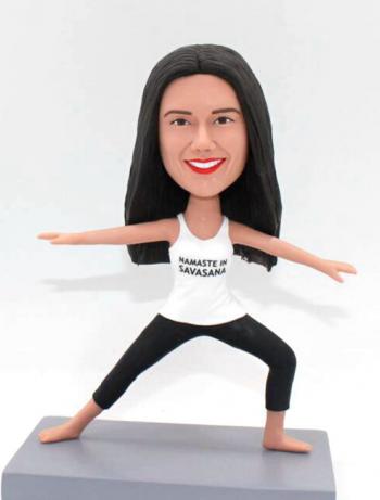 Custom yoga bobblehead doll