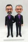 Two Grooms Personalized wedding bobbleheads cake topper