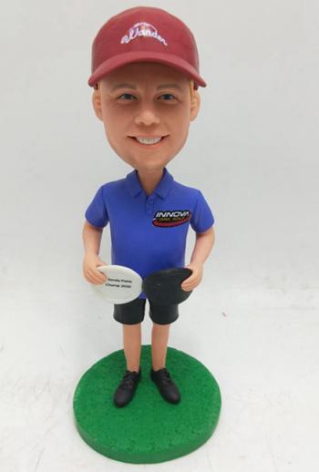 Custom disc golf bobblehead doll