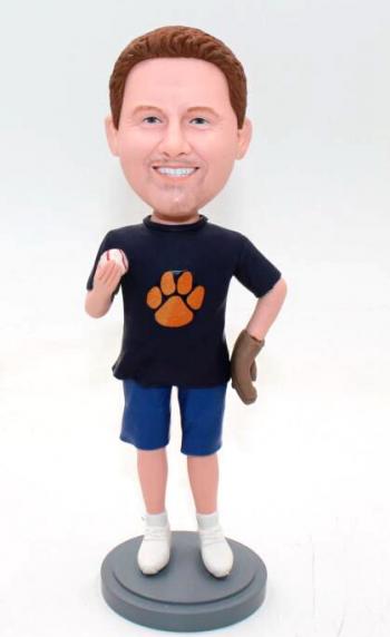 Custom baseball bobblehead Clemson tigers