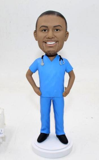 Personalized Bobbleheads:Doctor in Scrubs
