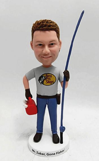 Custom bobblehead doll-Fishing go fishing