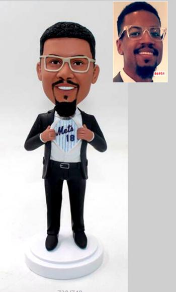 Custom bobblehead New York Mets fan