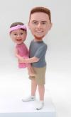 Custom Father and daughter bobblehead dolls