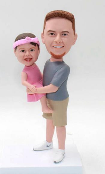 Custom Father and daughter bobblehead dolls