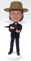 Custom cowboy with gun bobblehead