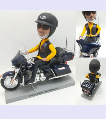 Custom harley motorcycle bobblehead motorcyclist