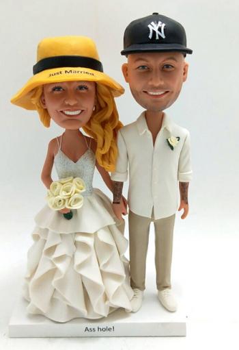 Custom wedding cake topper with caps