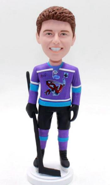 Personalized hockey player bobblehead doll