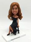 Custom sexy lady bobblehead with wine glass