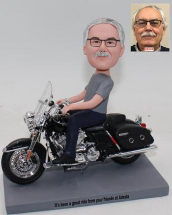 Custom bobblehead Riding Harley Divison motorbike