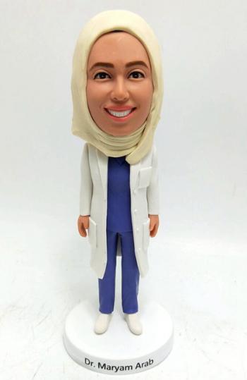 Custom doctor bobblehead with headscarf