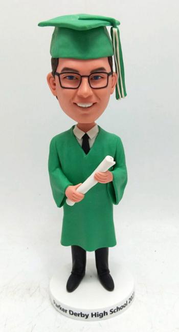 Custom graduation bobblehead in robe