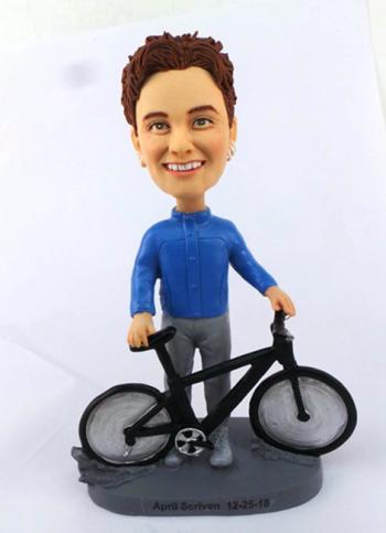 Custom bobblehead-Man with Bicycle