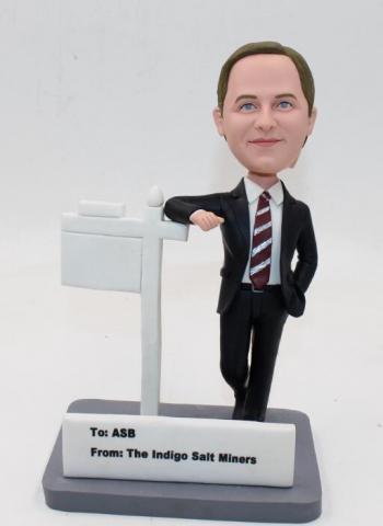 Custom bobbleheads with card holder Make Bobble heads for salesman