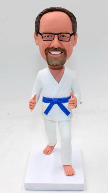 Custom Jiu Jitsu bobblehead-Blue Belt