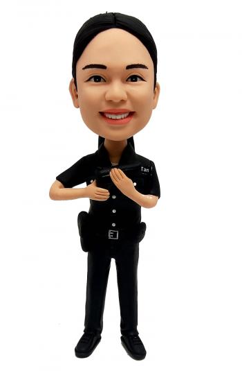 Custom Female Police Officer Bobblehead Dolls Cop