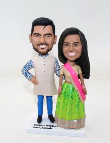 Custom bobbleheads-Indian wedding cake toppers-