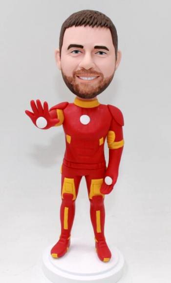 Personalized Bobbleheads My face superhero iron