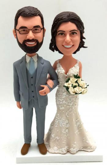 Personalized Unique Wedding Cake Topper Bobbleheads