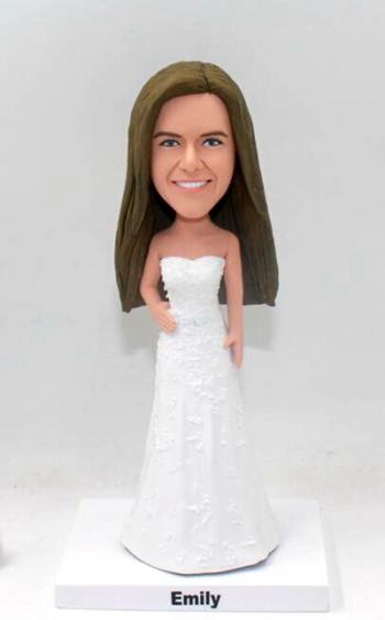 Custom bride bobblehead cake topper bridal shower gift