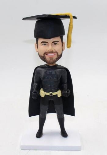 Custom bobblehead-Bat super hero with graduation cap