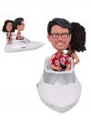 Custom couple driving yacht bobblehead anniversary gifts