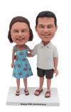 Custom Couple Bobblehead Happy 35th Anniversary - Personalized Gift For Parents