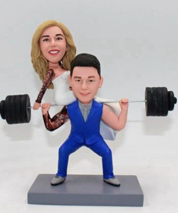 Custom weightlifting bobblehead with tattoos