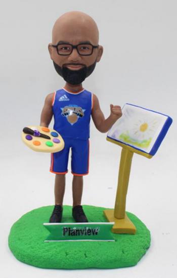 Custom basketball bobblehead-painter