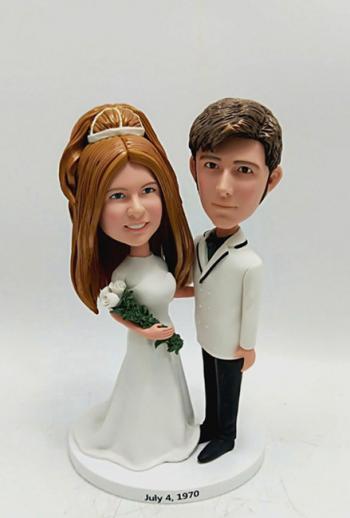 Wedding bobblehead made from old photo 1970s