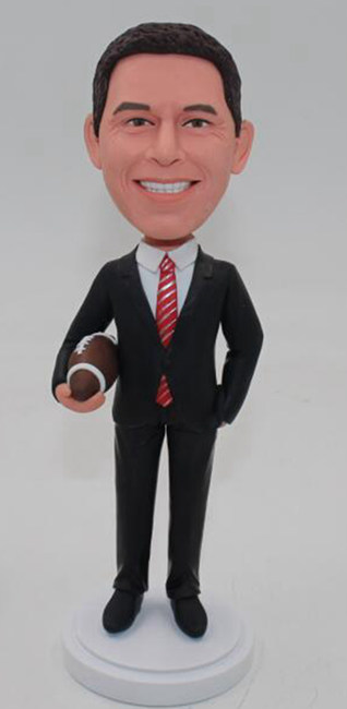 Custom bobblehead bussiness man with rugby